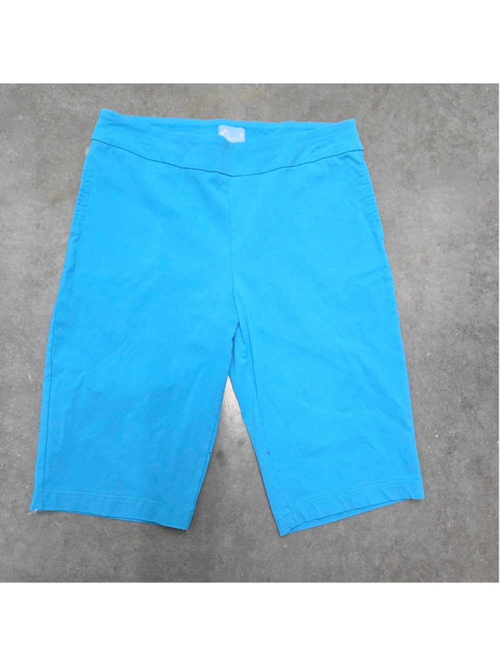 Vibrant Blue Women's Bermuda Shorts Size L Coastal Grandma Miami Pop Cruisecore